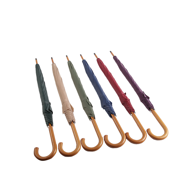 ด้ามไม้สีม่วง Pongee ร่มตรง-0E6B0064