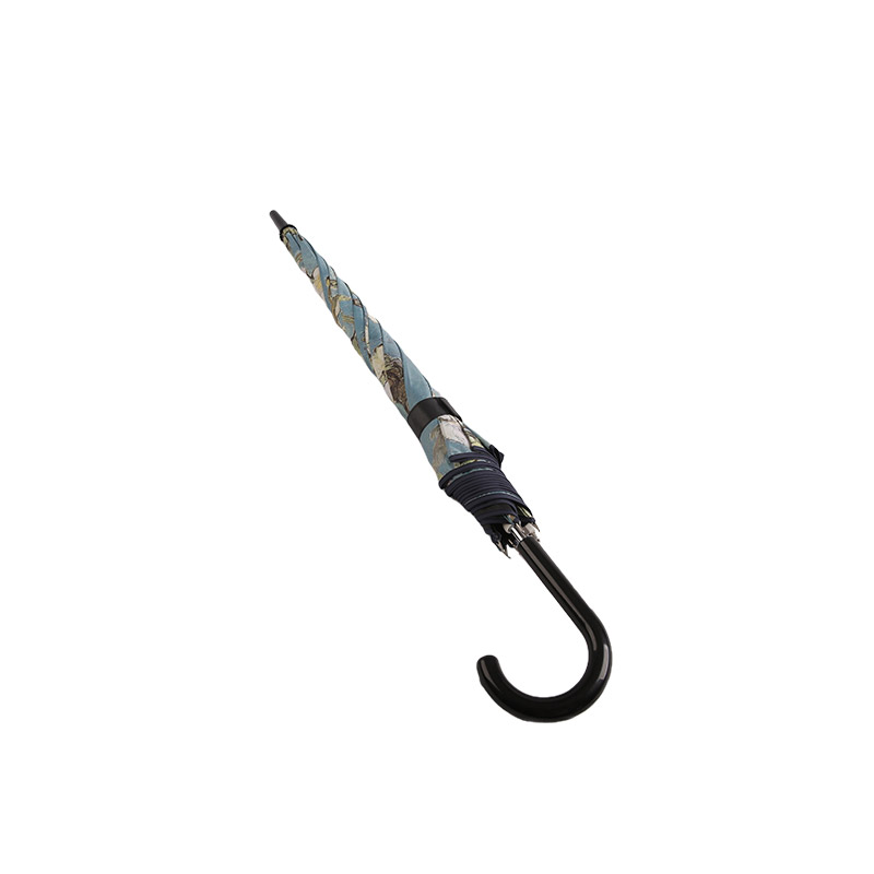 ภาพพิมพ์ภูมิทัศน์ Pongee พร้อมร่มตรงเคลือบสีดำ-0E6B0080