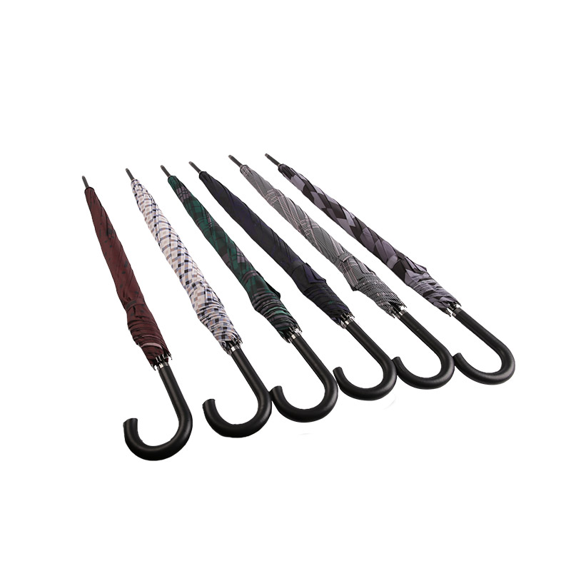 สีเทาเข้มลายตาหมากรุก Pongee ร่มตรง-0E6B0351