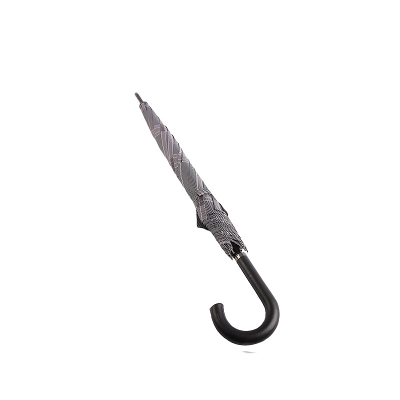 สีเทาเข้มลายตาหมากรุก Pongee ร่มตรง-0E6B0351