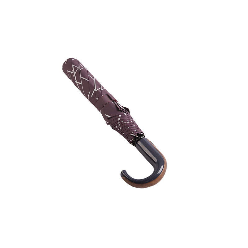 ลวดลายเรขาคณิต Pongee ร่มพับ 2 ตอน-0E6B0412