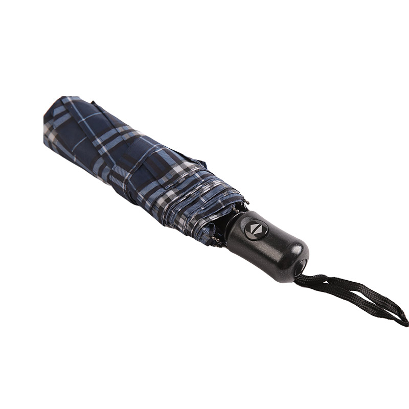 Striped Lattice Shrink Pongee ร่มพับสามตอน-0E6B0432