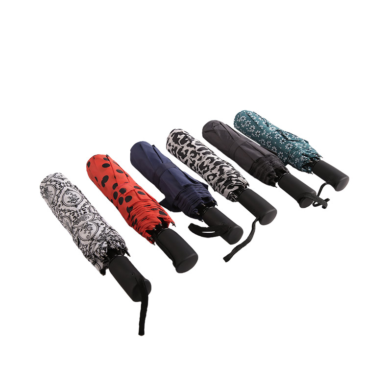 Green Fresh Floral Pongee ร่มพับ 3 ตอน-0E6B0512